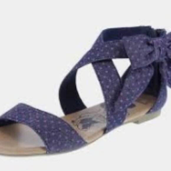 Disney Minnie Mouse Bow Fabric Blue /Pink Polka Dot Print Sandals🆕📦🏃🏻💨⚡🚚 - Picture 3 of 16